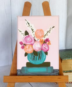 Floral Abundance Collection 5x7 Peach and Pink floral on books