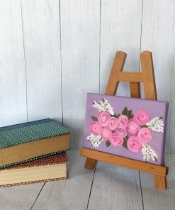 Floral Abundance Collection 5x7 Pink Floral with purple background