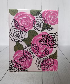 Floral Abundance Collection 8x10 Pink and black graphic floral